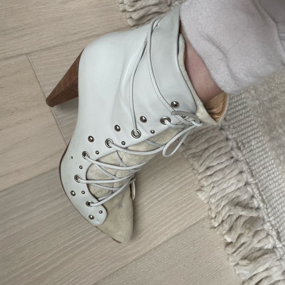 IRO white leather and suede boots